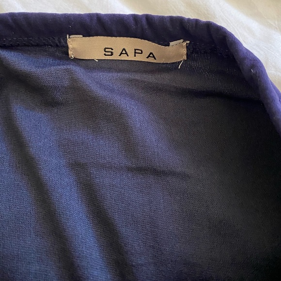 Retro Y2K Dark Purple Strapless Dress w/ Wrap Detailing and Faux Stone Detailing - Picture 4 of 5